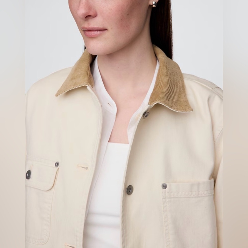 Gap Corduroy Collar Gorpcore Canvas Barn Chore Work Coat NWT LT - Picture 4 of 6